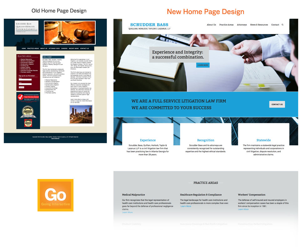 GI's Atlanta law firm website design before and after image