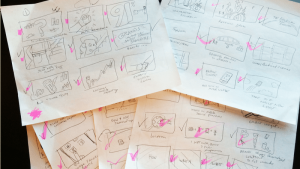 Storyboards for animated business video project